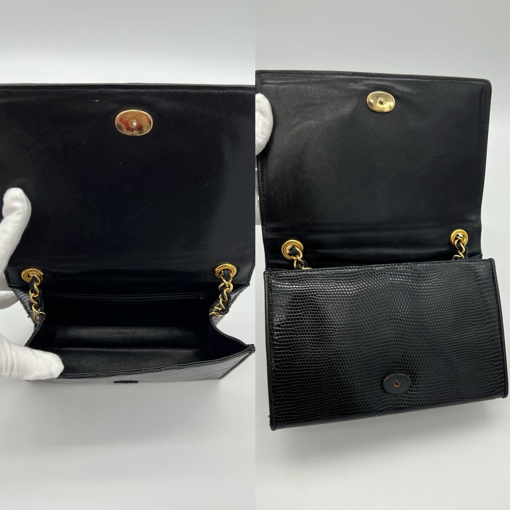 ❌SOLD❌Authentic Chanel vintage Lizard skin flap chain bag - Picture 9 of 17